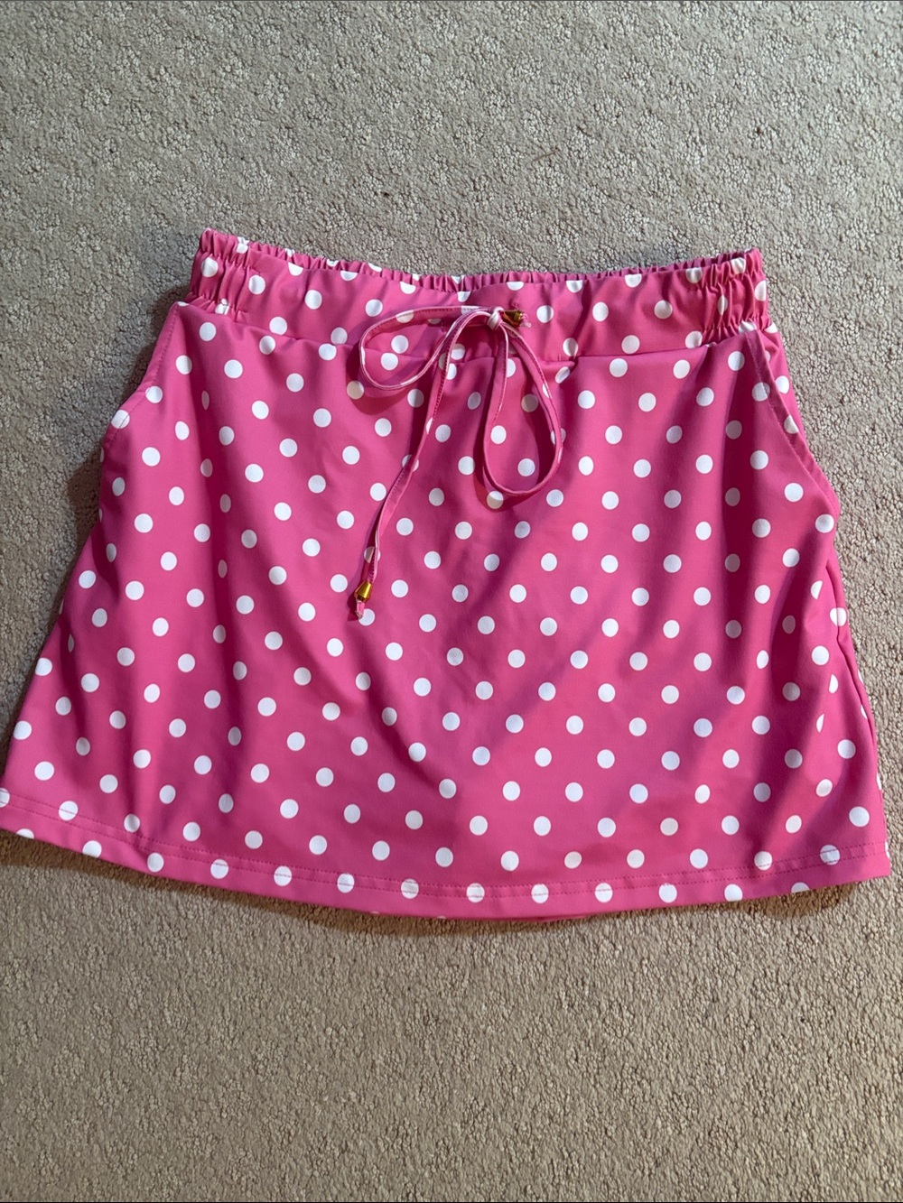 Jess Lea Pink Polka Dot Skort with Drawstring Waist